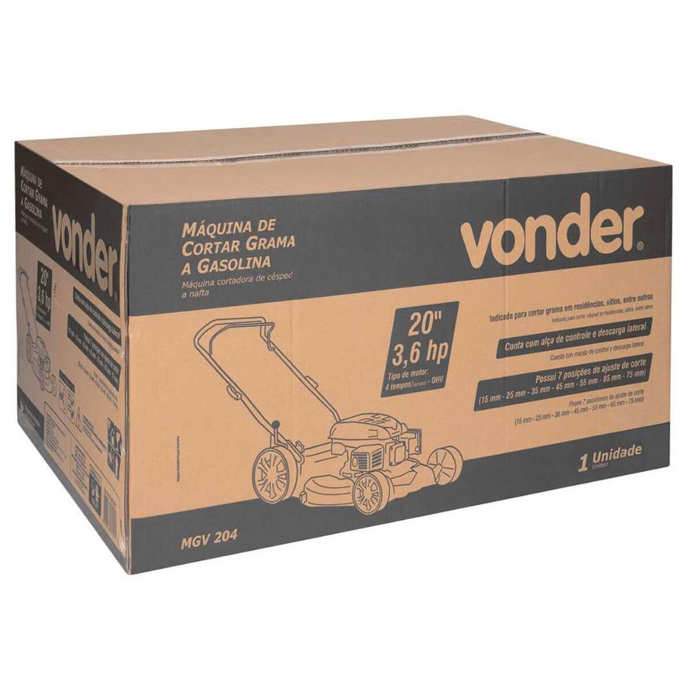 Máquina a Gasolina para Cortar Grama 20" 36hp Vonder com Descarte Lateral MGV 204