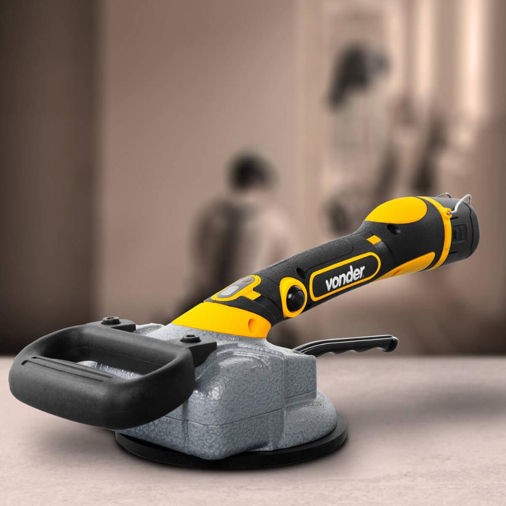 Máquina de Assentar Piso Bateria 12V Bivolt Profissional MAP125 Vonder com Ventosa