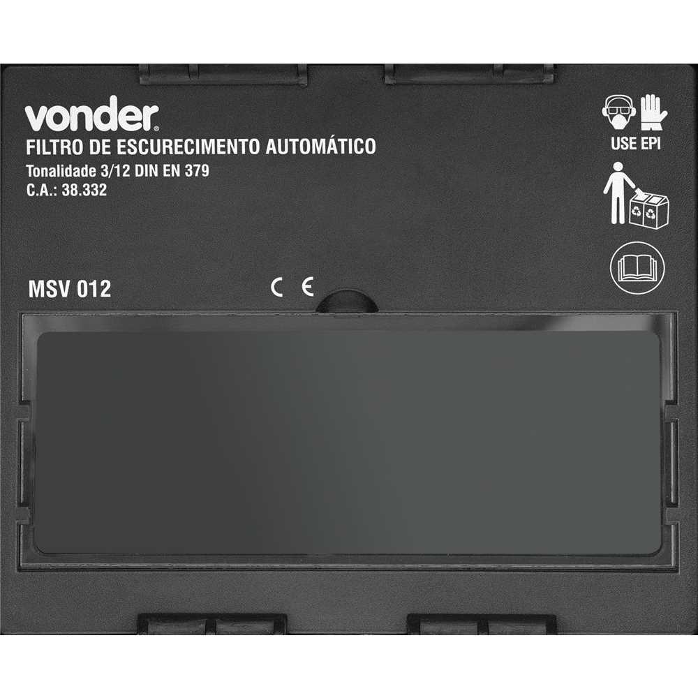Máscara para solda com escurecimento automático tonalidade 12 MSV 012 VONDER
