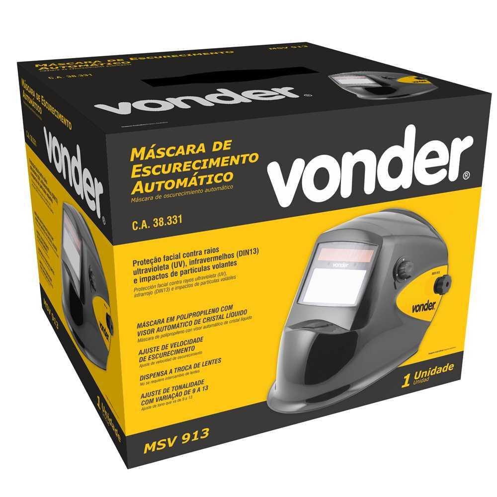 Máscara para solda com escurecimento automático tonalidade 9 a 13 MSV 913 VONDER