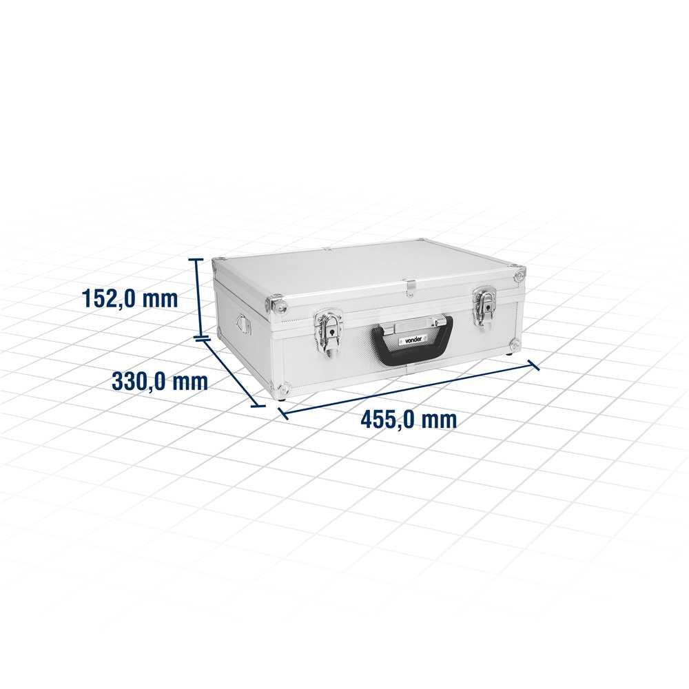 Maleta para ferramentas profissional 455 mm x 330 mm x 152 mm prata MFV 455 VONDER