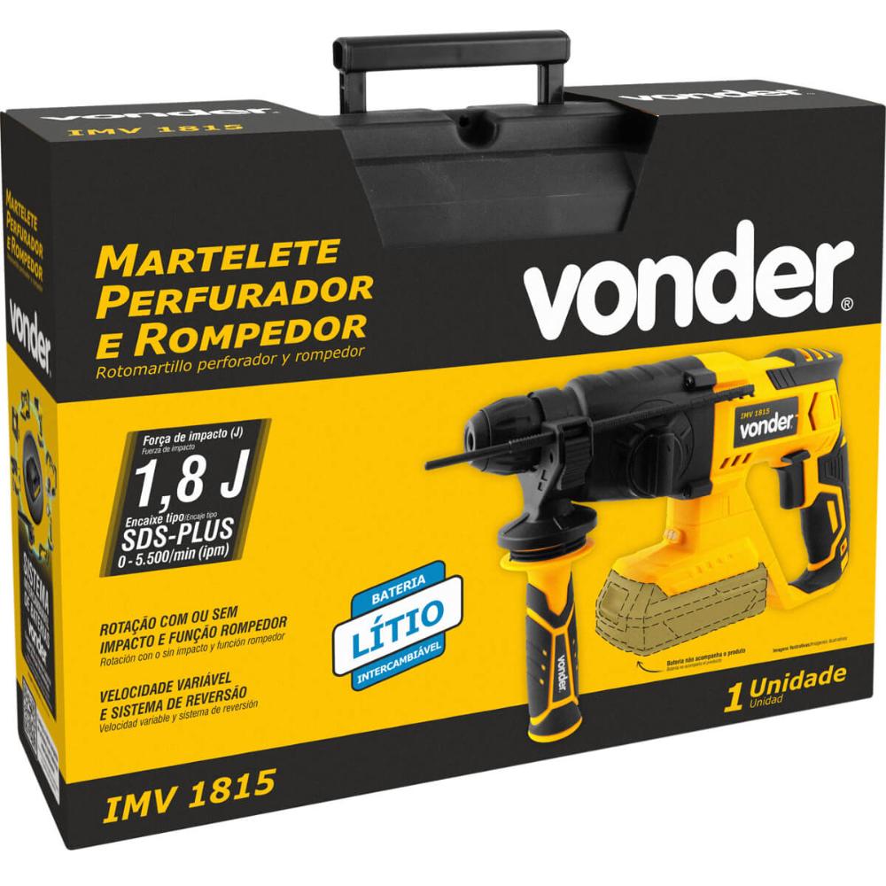 Martelete Perfurador e Rompedor IMV 1815 Vonder 180V SDS Plus com Reversão