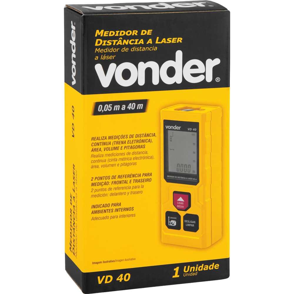 Medidor Distancia Laser 40m Vd40 Vonder