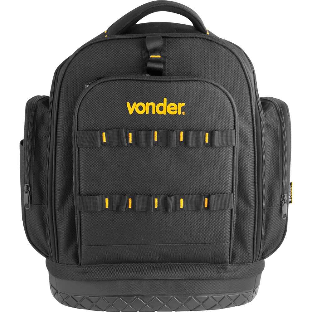 Mochila para Ferramentas Profissional Reforçada Base Borracha Vonder Preta