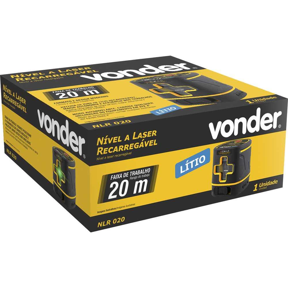 Nível a laser recarregável 20 metros NLR 020 VONDER