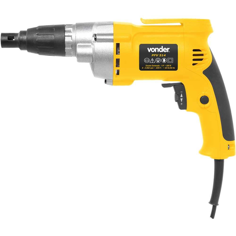 Parafusadeira elétrica encaixe 1/4" 220 V~ 500W PFV 514 VONDER