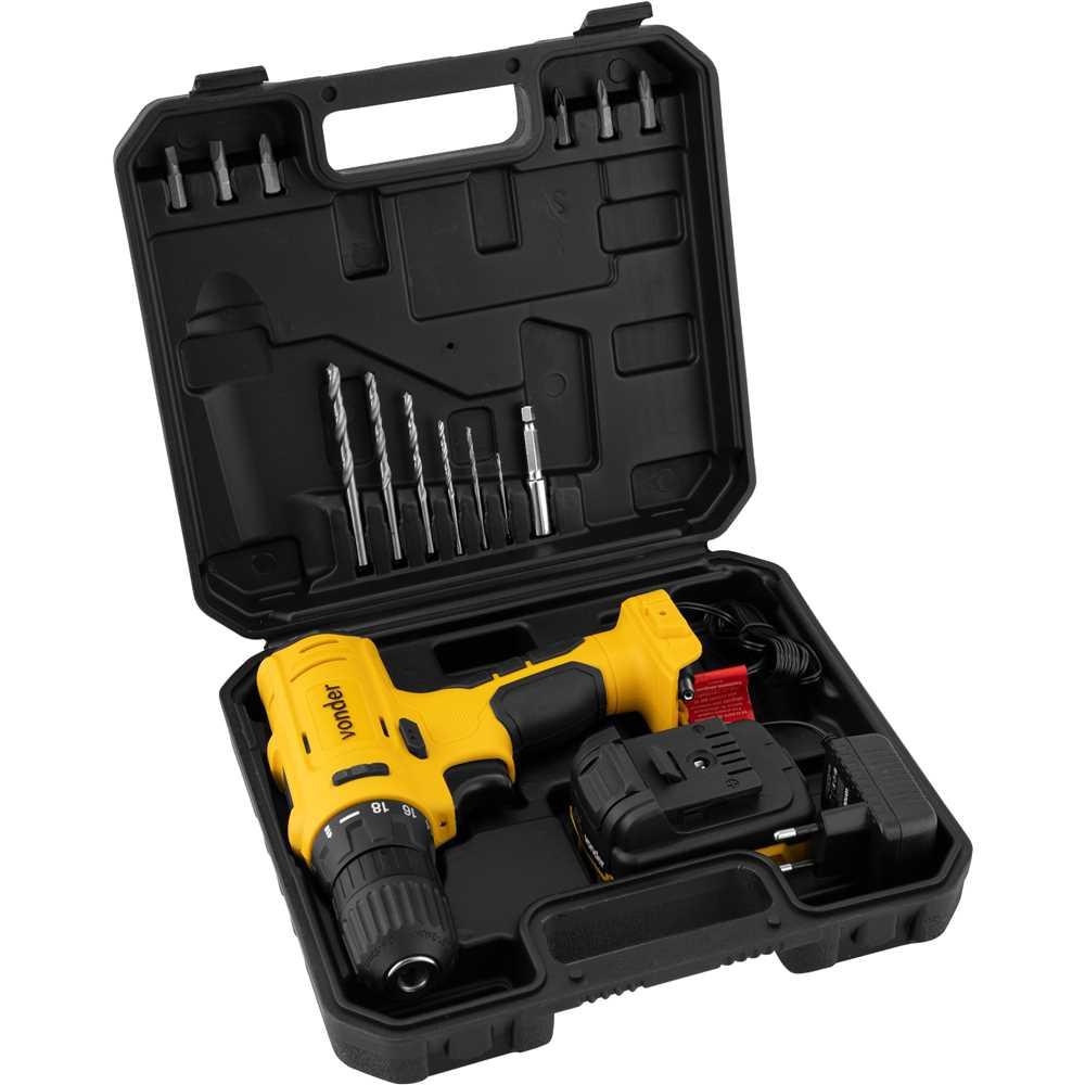 Parafusadeira/furadeira a bateria 12 V fonte bivolt automática PFV 120 VONDER