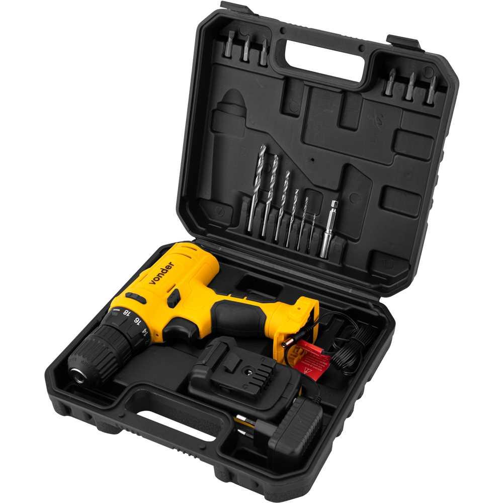 Parafusadeira/furadeira a bateria 12 V fonte bivolt automática PFV 120 VONDER