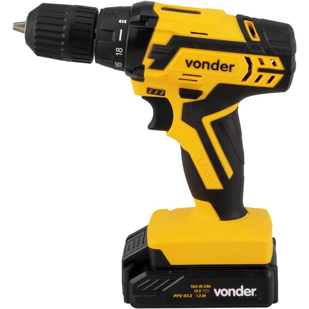 Parafusadeira/furadeira a bateria 12 V fonte de carregamento bivolt automática PFV 012 VONDER
