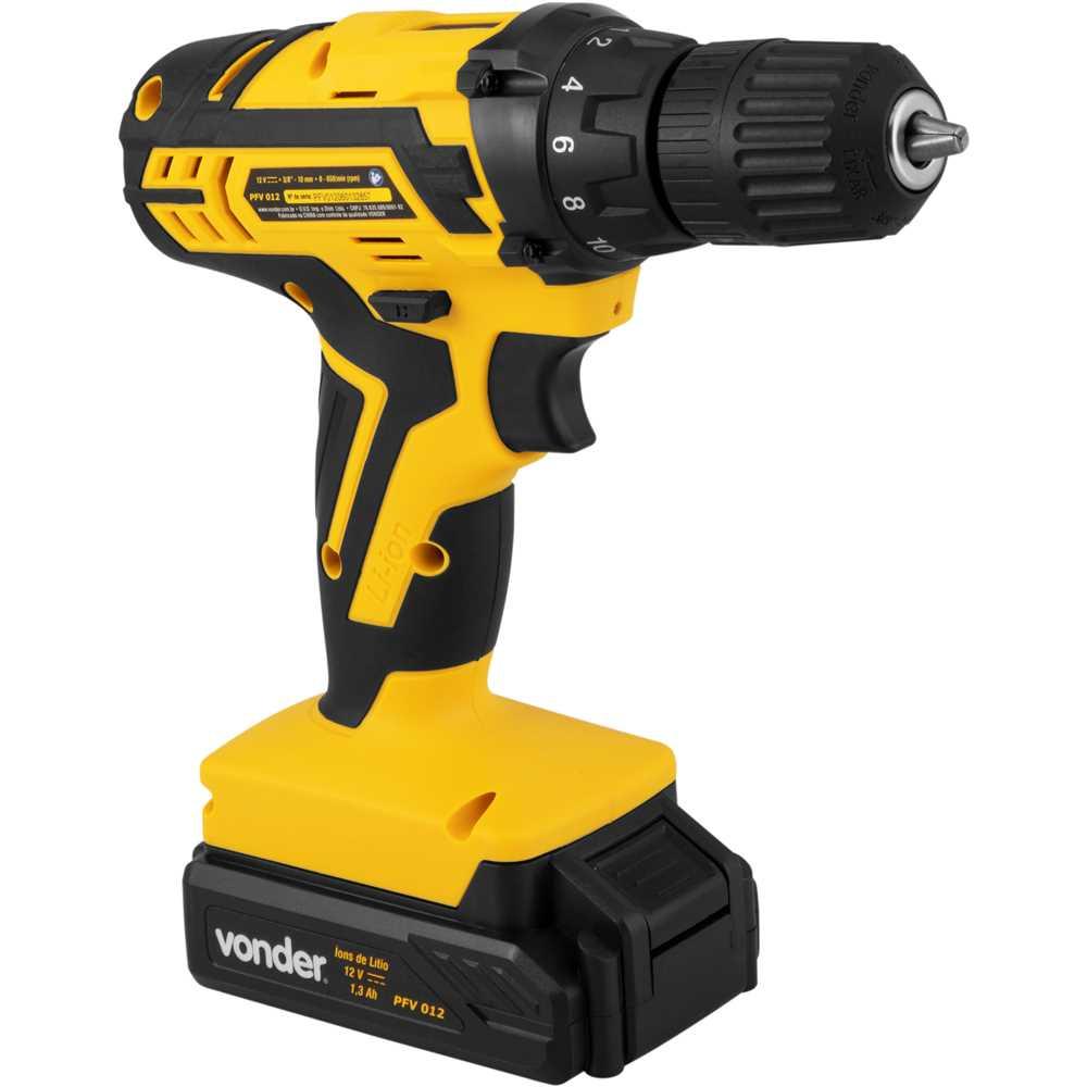 Parafusadeira/furadeira a bateria 12 V fonte de carregamento bivolt automática PFV 012 VONDER