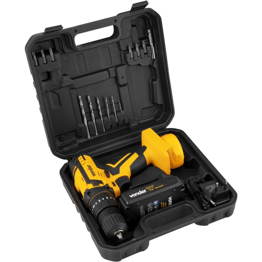 Parafusadeira/furadeira com impacto a bateria 12 V fonte bivolt automática PFV 012I VONDER