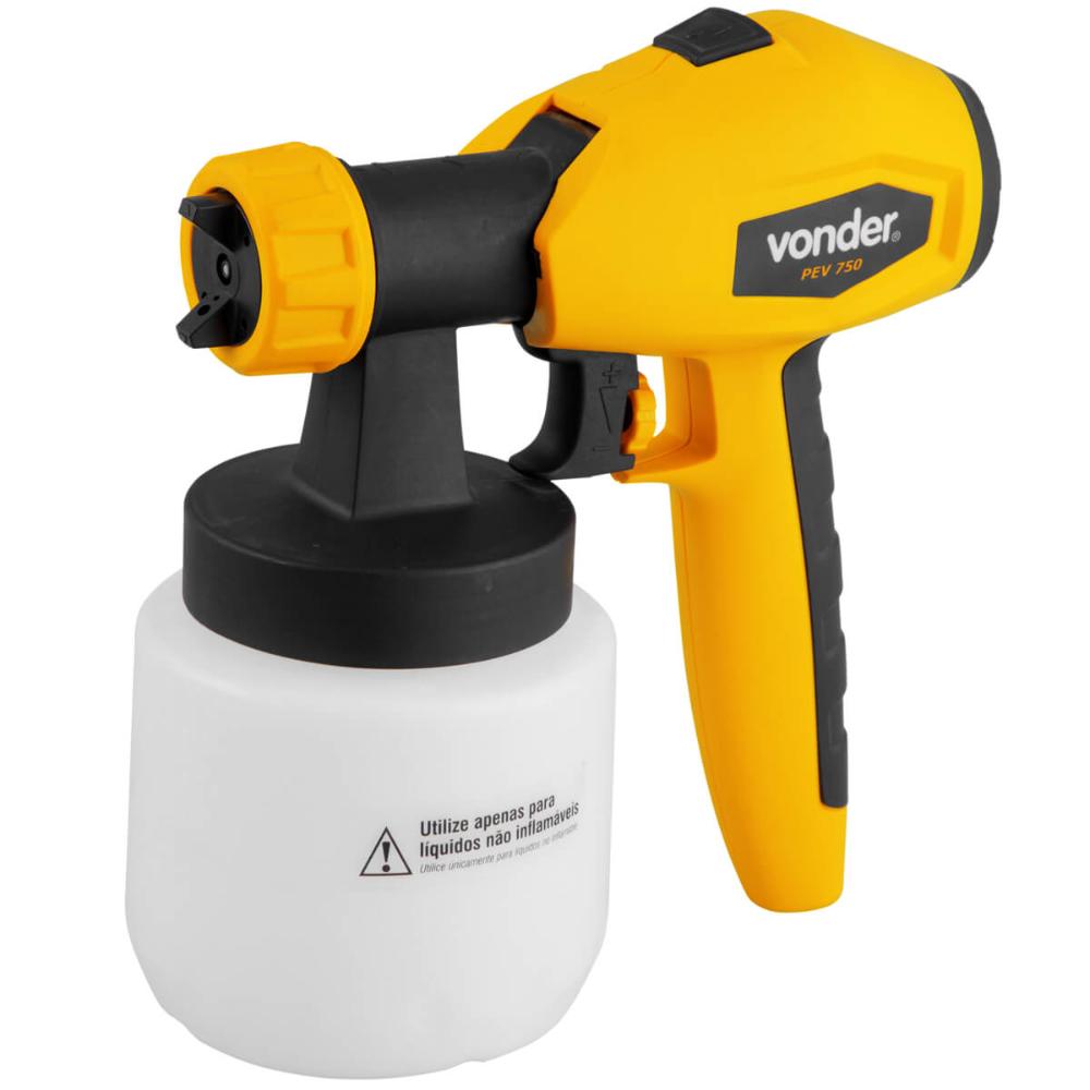 Pistola Elétrica Para Pintura 127V Vonder com Rodas Alça Extensível Jato 3 Opções de Ajuste