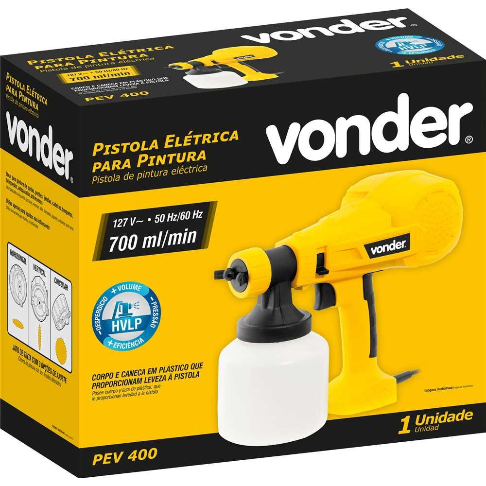 Pistola elétrica para pintura PEV 400 127 V~ VONDER
