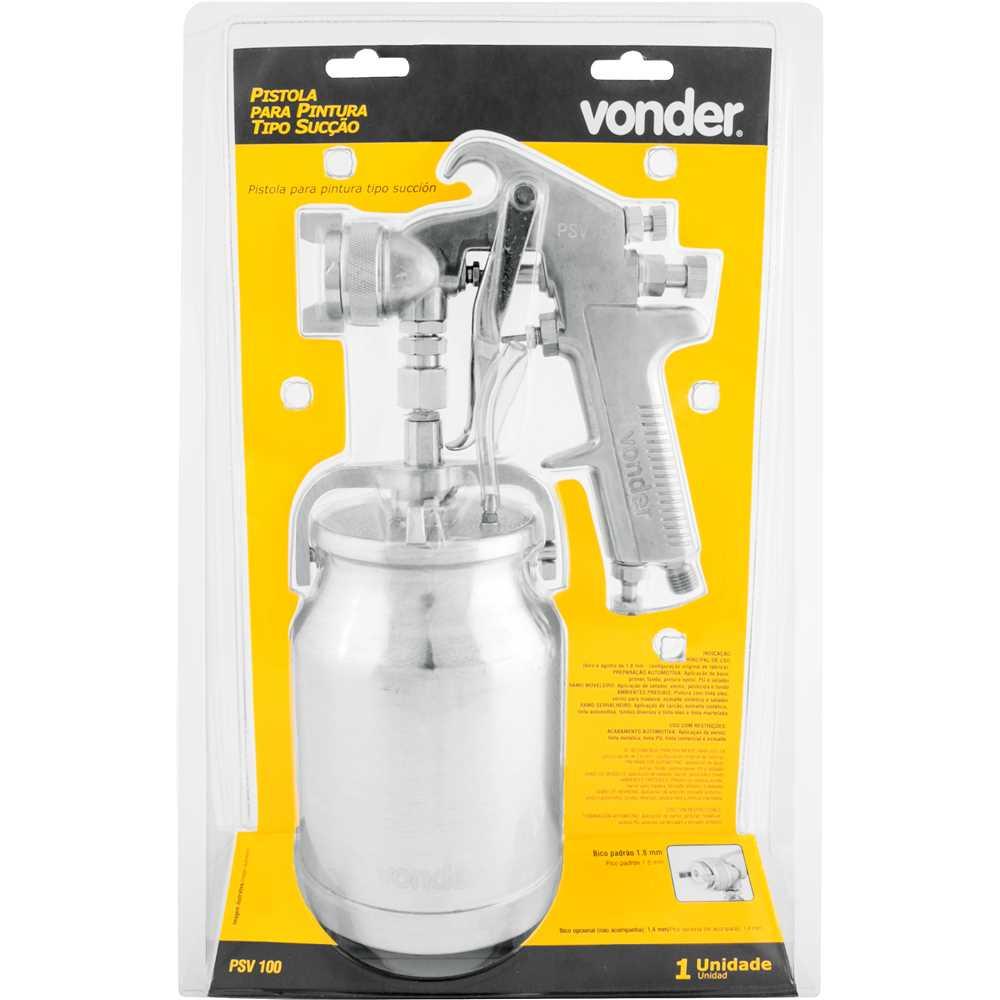 Pistola para pintura com caneca em alumínio tipo sucção PSV 100 VONDER