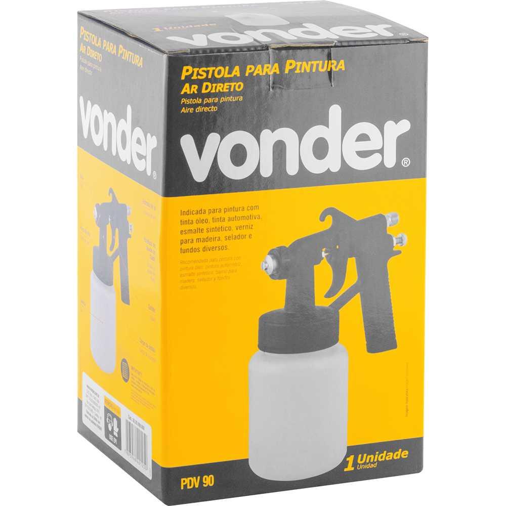Pistola para pintura com caneca plástica ar direto PDV 90 VONDER
