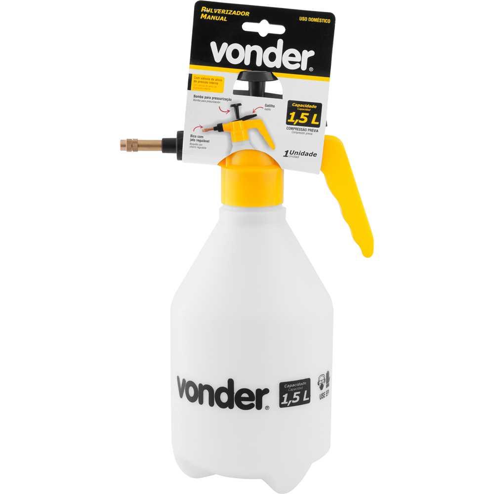 Pulverizador 1,5L Compressão Prévia da Vonder Jato Regulável Manual Para Jardim