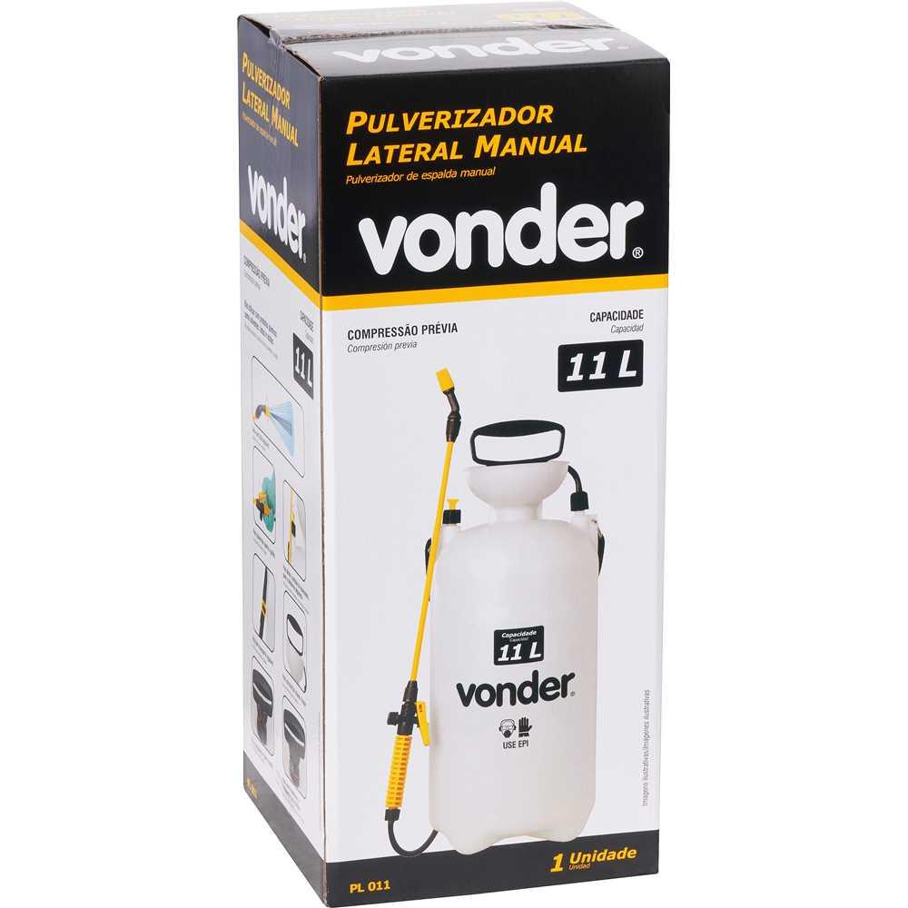 Pulverizador lateral 11 litros com compressão prévia PL 011 VONDER