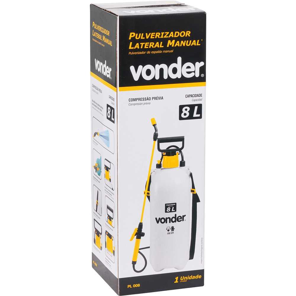 Pulverizador lateral 8 litros com compressão prévia PL 008 VONDER