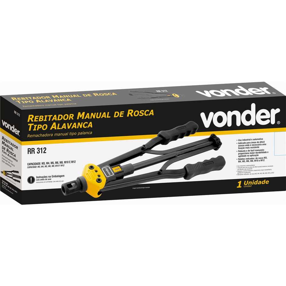 Rebitador manual de rosca tipo alavanca M3-M12 RR 312 VONDER
