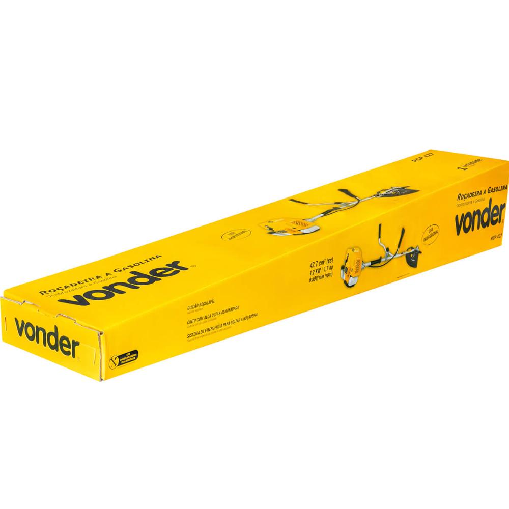 Roçadeira Gasolina 2 Tempos com Cinto Profissional Cortador de Grama 1,7hp Vonder