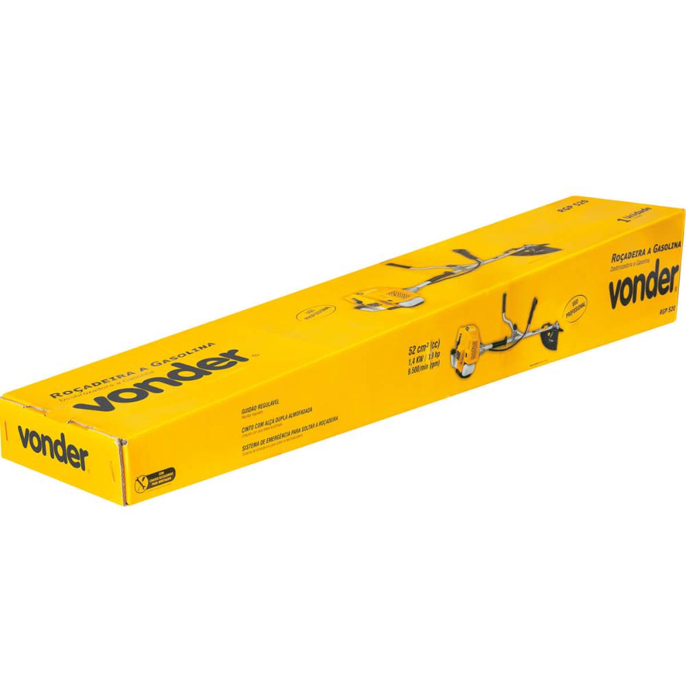 Roçadeira a Gasolina RGP520 Vonder Motor 2 Tempos com Cinto Cortador de Grama Combustão