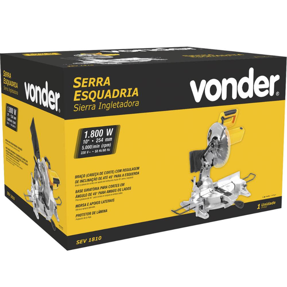 Serra de Esquadria 220V Vonder SEV1810 50Hz/60Hz Madeira Alumínio