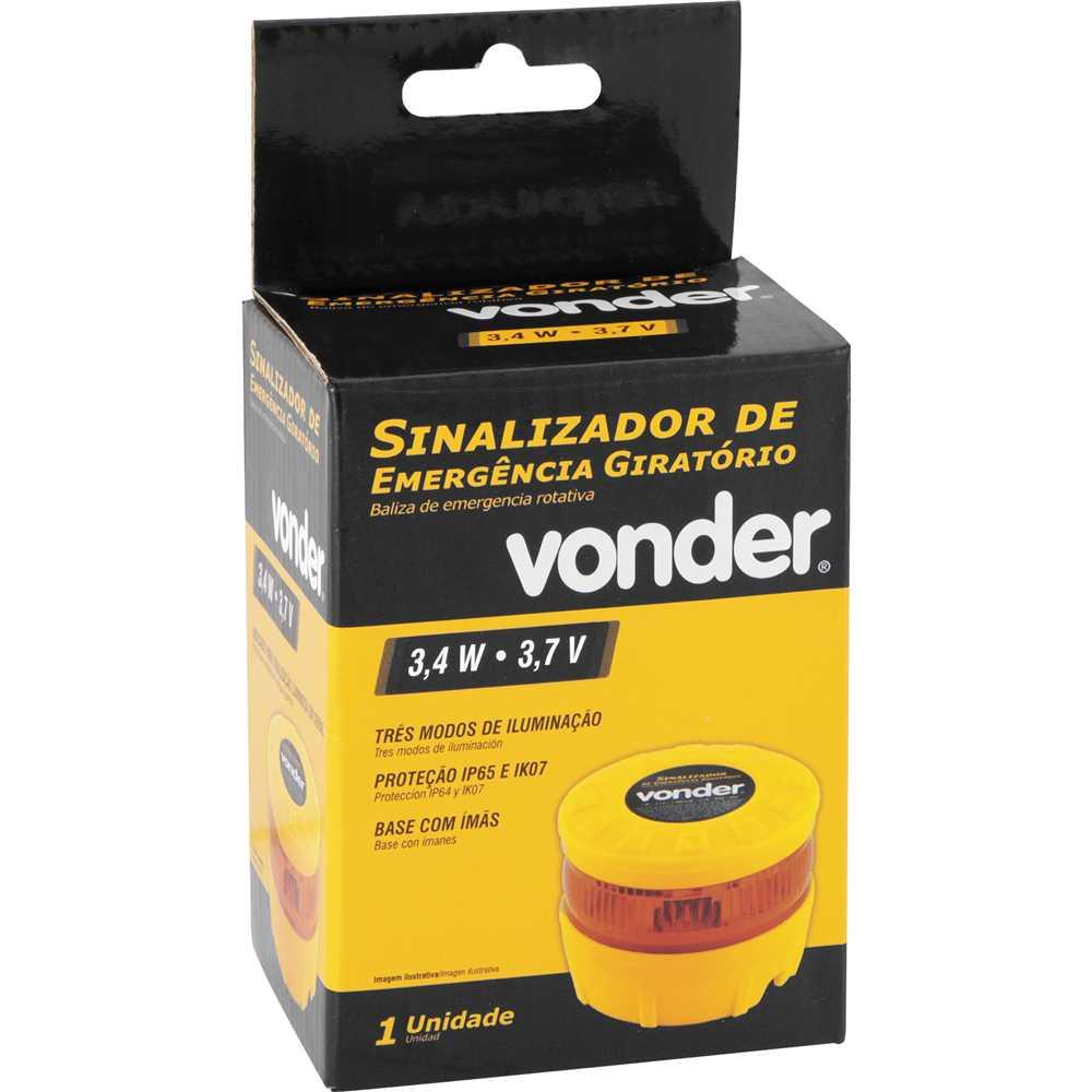 Sinalizador de emergência giratório recarregável VONDER
