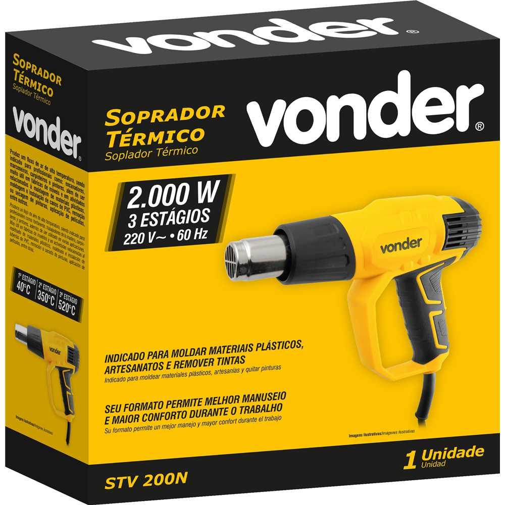 Soprador Térmico 220V Vonder Pistola para Moldar Plástico Tinta Artesanato STV 200N
