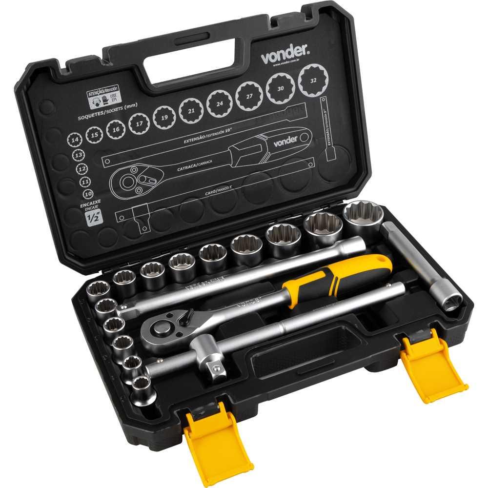 Soq Estr Enc  1/2" Jg 10a32mm 18pc  Vonder