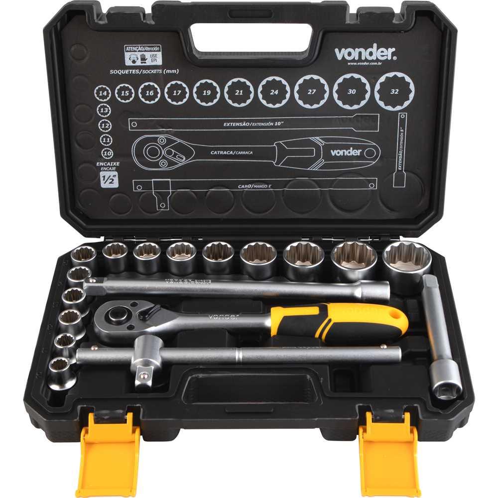 Soq Estr Enc  1/2" Jg 10a32mm 18pc  Vonder
