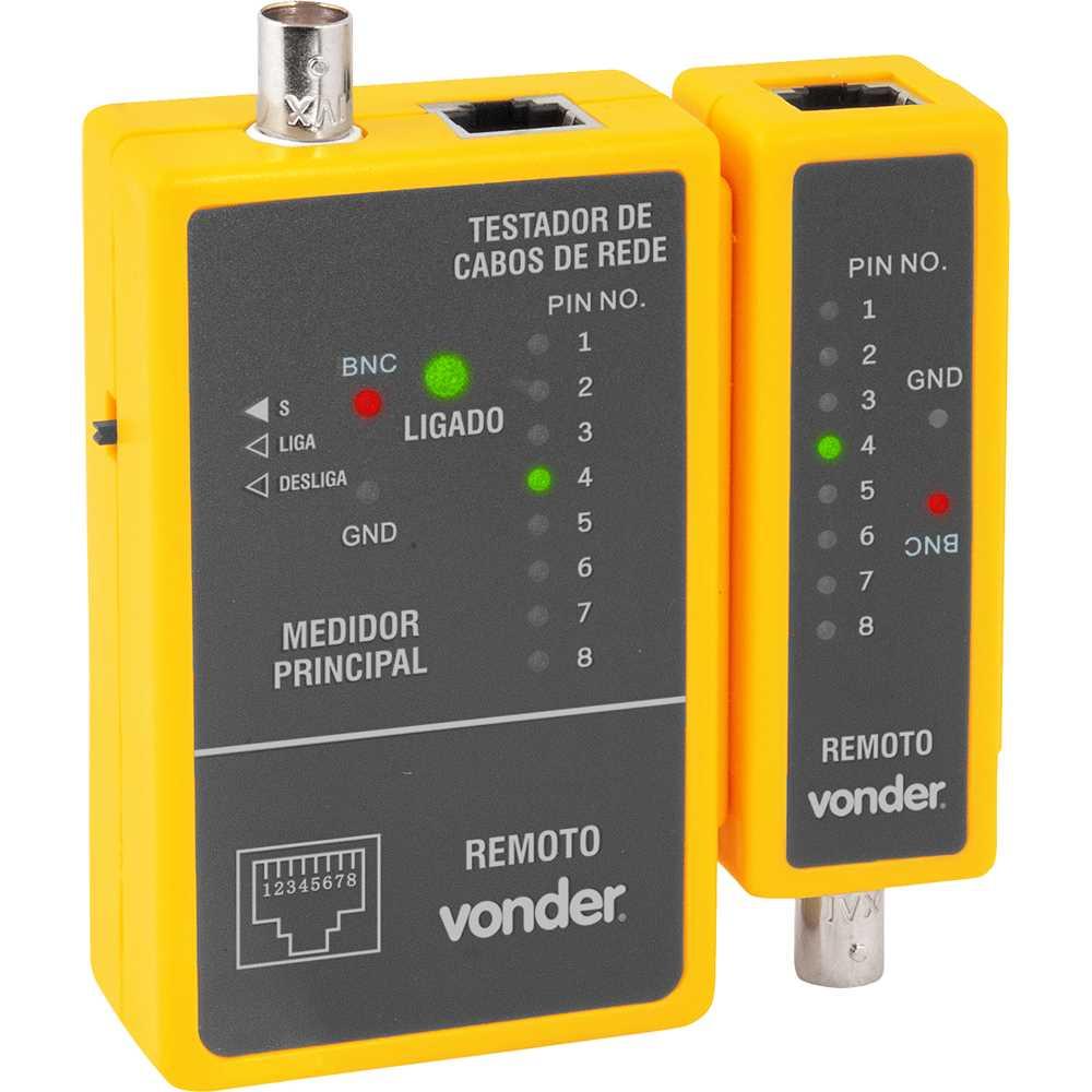 Testador de cabos de rede RJ45 e cabos coaxiais VONDER