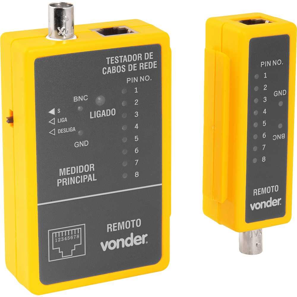 Testador de cabos de rede RJ45 e cabos coaxiais VONDER