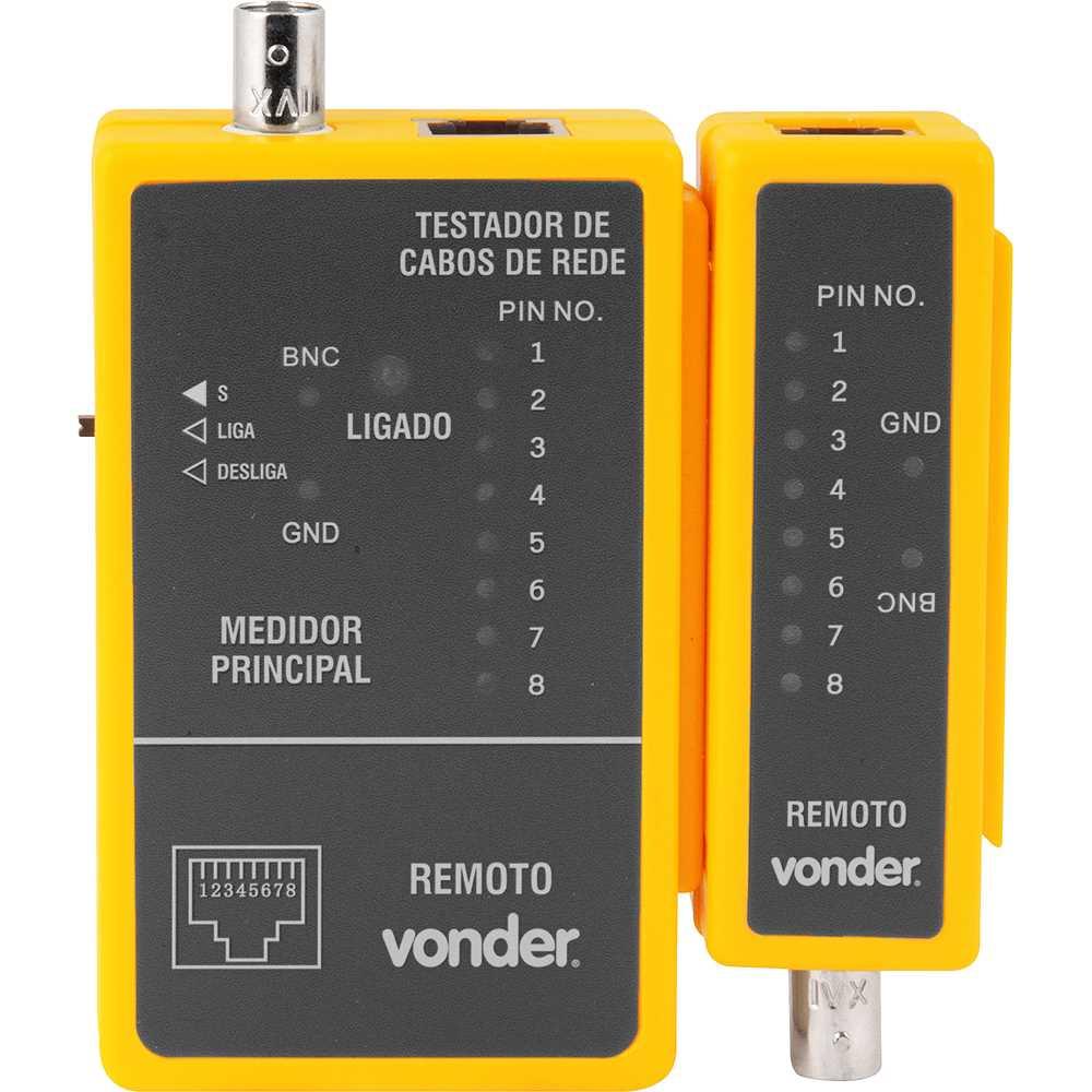 Testador de cabos de rede RJ45 e cabos coaxiais VONDER