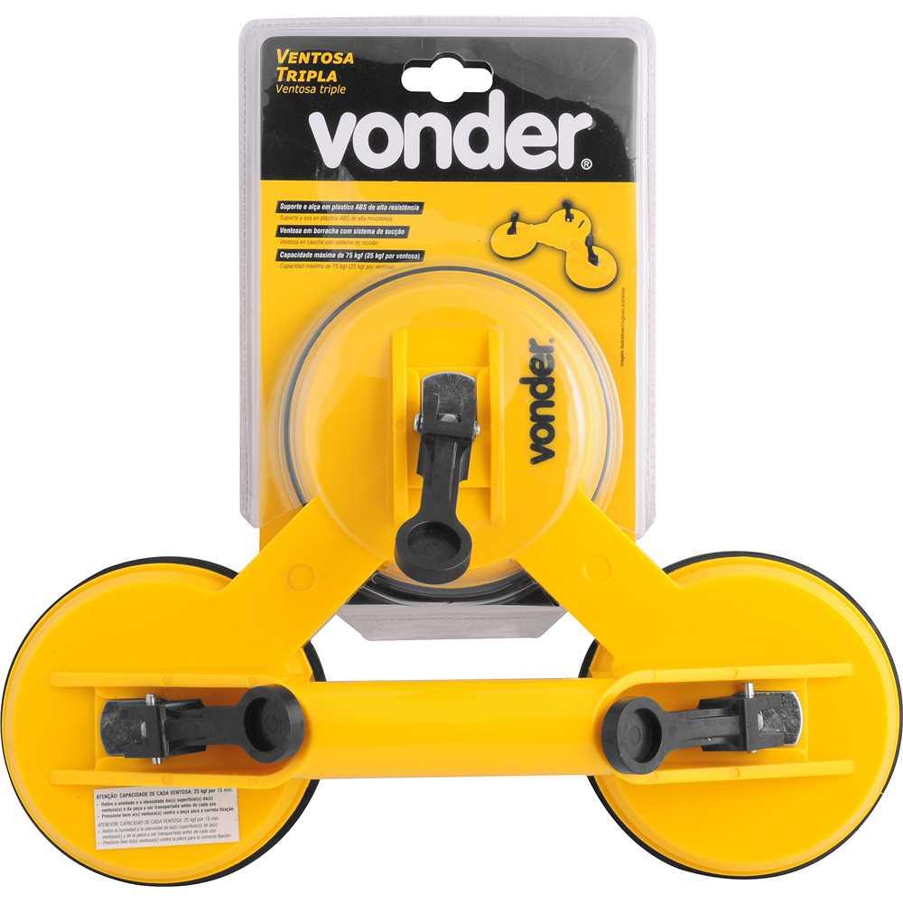 Ventosa tripla 118 mm plástica VONDER