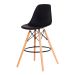 Banqueta Alta Eiffel Eames Preta Base MADEIRA Cozinha Bar Bistrô Bancada