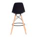 Banqueta Alta Eiffel Eames Preta Base MADEIRA Cozinha Bar Bistrô Bancada