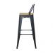 Banqueta Tolix Iron Assento Madeira Preto Industrial Bistrô