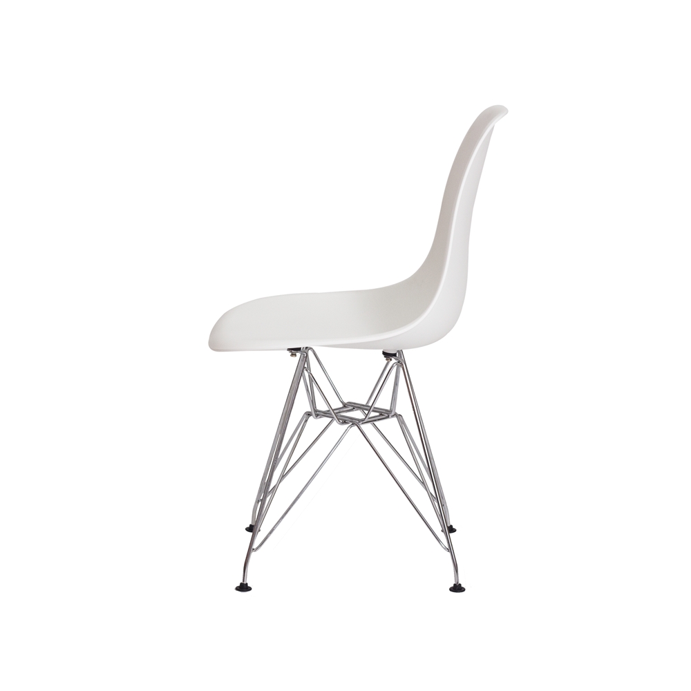 Cadeira Eiffel Eames Branca Base Cromada Sala Cozinha Jantar
