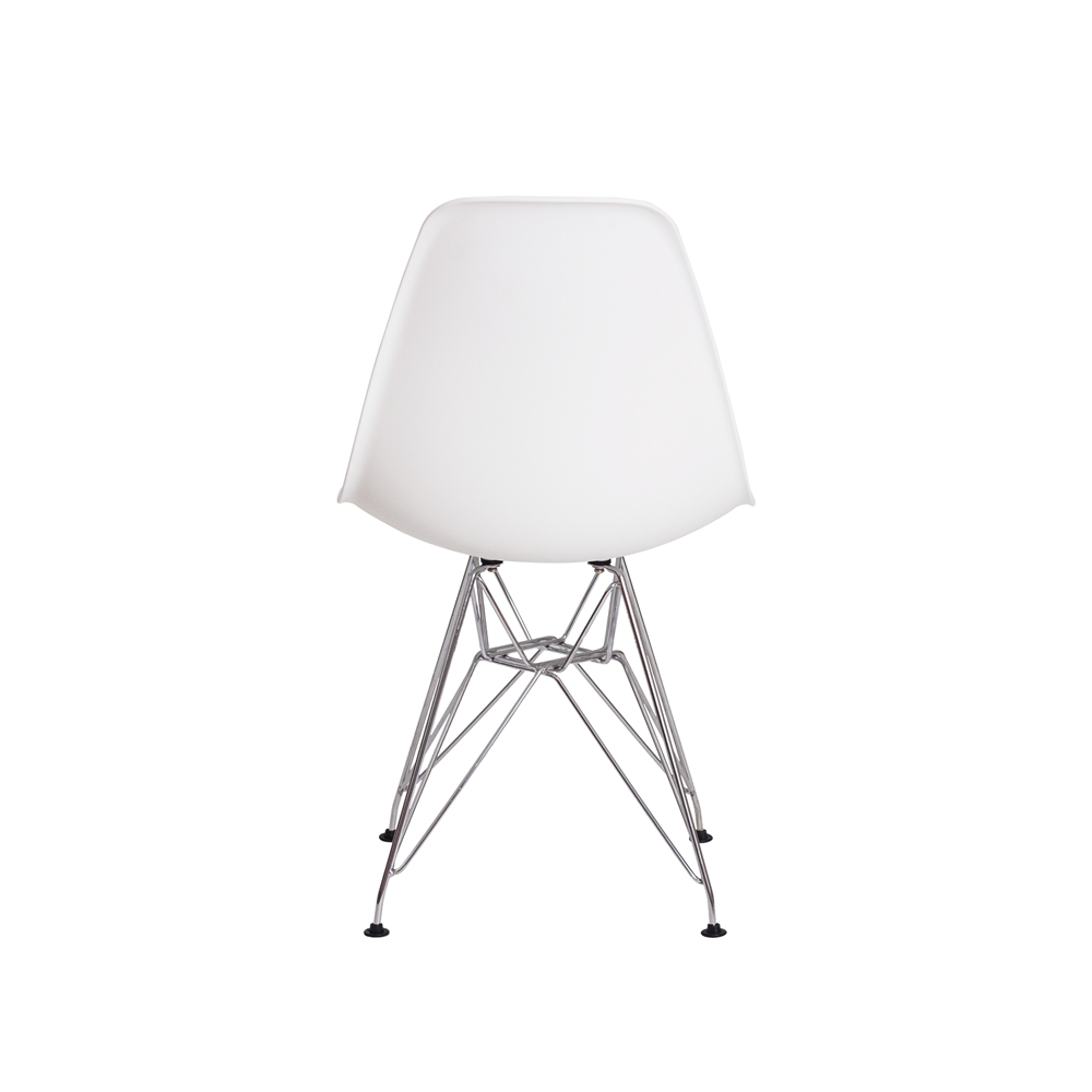 Cadeira Eiffel Eames Branca Base Cromada Sala Cozinha Jantar