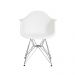 Cadeira Eiffel Eames c/ Braço Base Cromada Branca