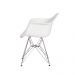 Cadeira Eiffel Eames c/ Braço Base Cromada Branca