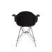 Cadeira Eiffel Eames c/ Braço Base Cromada Preta