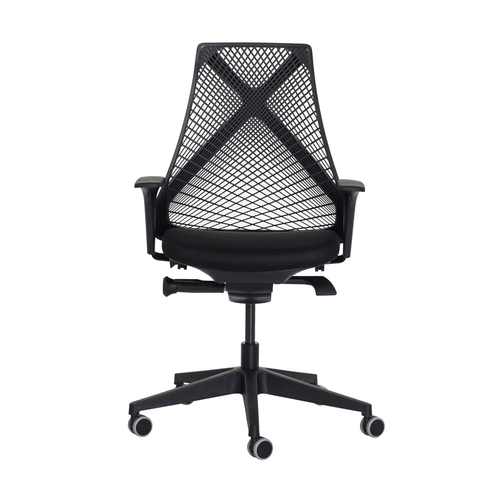 Cadeira Ergonômica Escritório Grid Diretor Preta Base Giratória Altura Ajustável