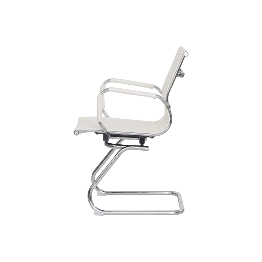 Cadeira Escritório Interlocutor Stripes Fixa PU Branca