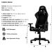 Cadeira Gamer II Reclinável 180º Giratória Preta com Verde Altura Ajustável Função Relax
