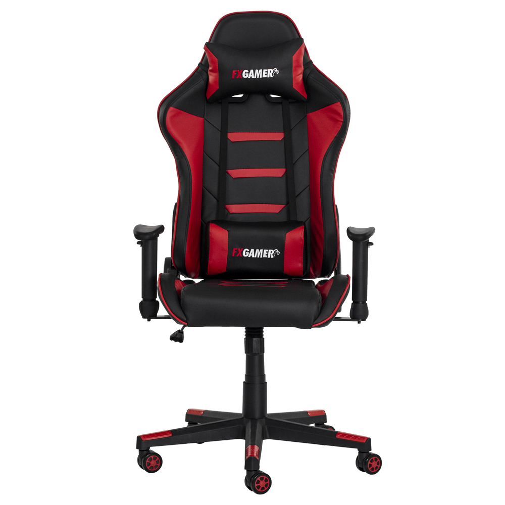 Cadeira Gamer II Reclinável 180º Giratória Preto e Vermelho Altura Ajustável Função Relax