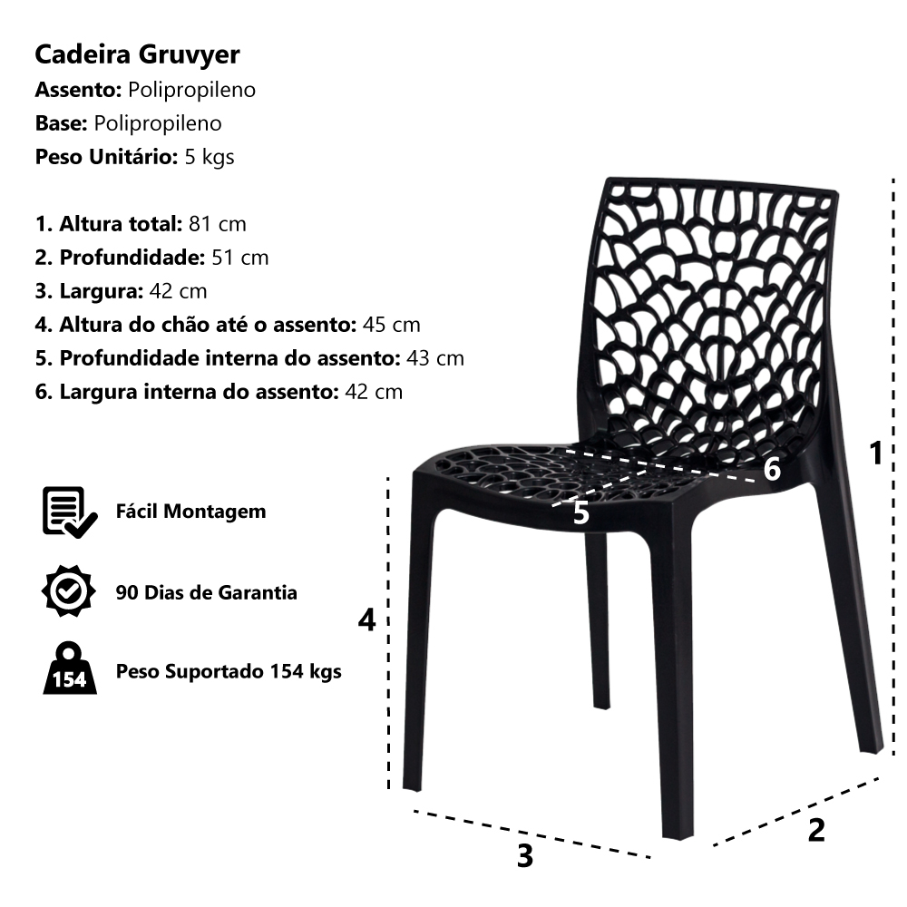 Cadeira Gruvyer Vermelha Sala Cozinha Jantar