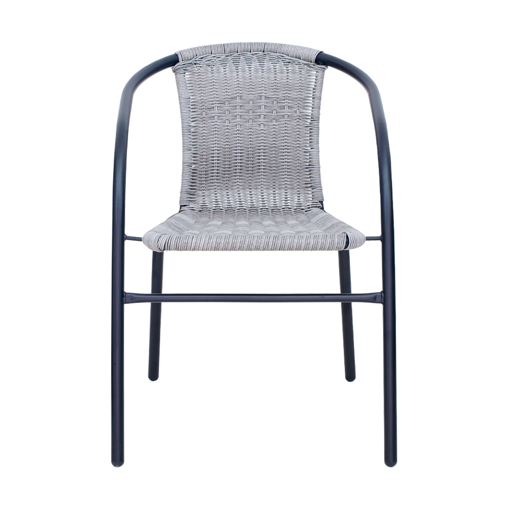 Cadeira Tóquio Rattan em Aço Para Area Externa na cor Cinza - WaW Design