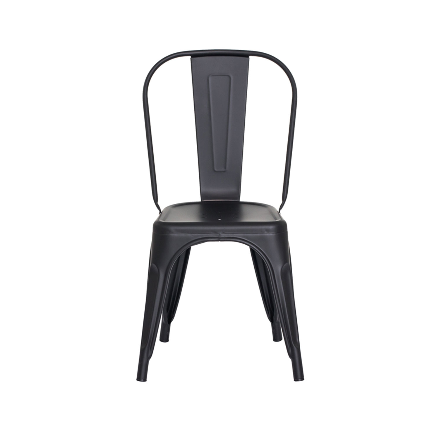 Cadeira Tolix Iron Design Preto Fosco Aço Industrial Sala Cozinha Jantar Bar