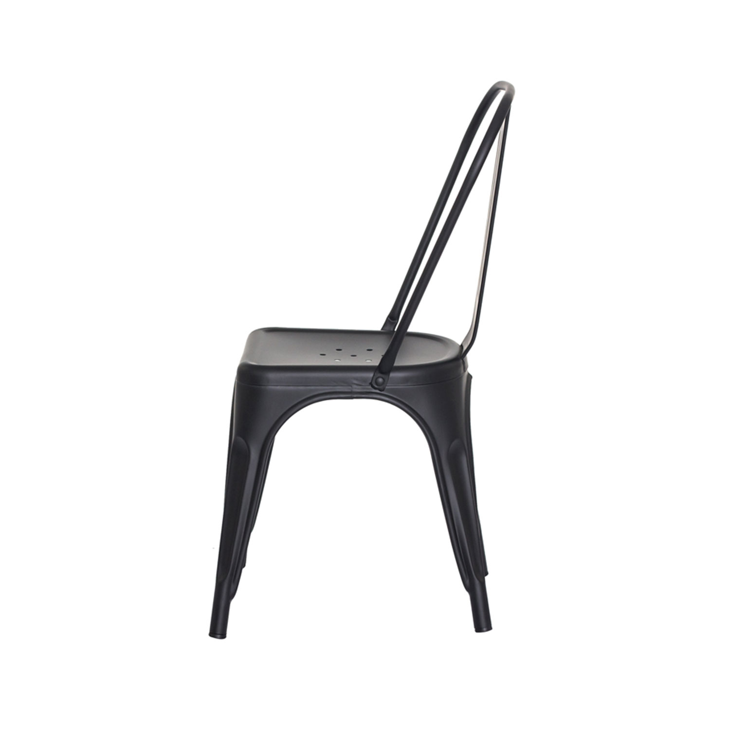 Cadeira Tolix Iron Design Preto Fosco Aço Industrial Sala Cozinha Jantar Bar